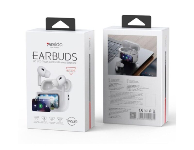 Yesido TWS29 True Wireless Earbuds with HD LCD Touch Screen Case
