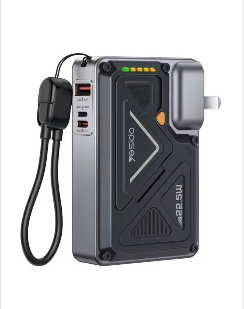 Yesido YP89 5-in-1 10000mAh Power Bank with AC Wall Plug