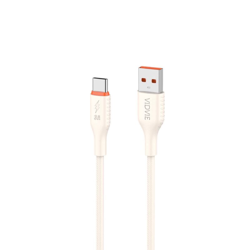 VIDVIE CB4050T 3A Liquid Silicone USB to Type-C Fast Charging & Data Cable (100cm)
