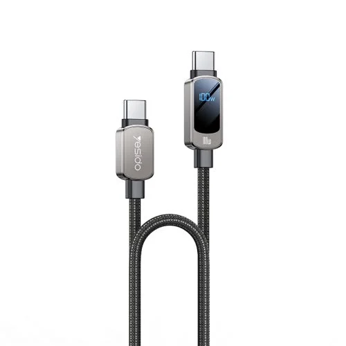 Yesido CA179 100W Dual Type-C Fast Charging Cable with Horizontal LED Display