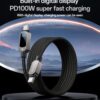 Yesido CA179 100W Dual Type-C Fast Charging Cable with Horizontal LED Display