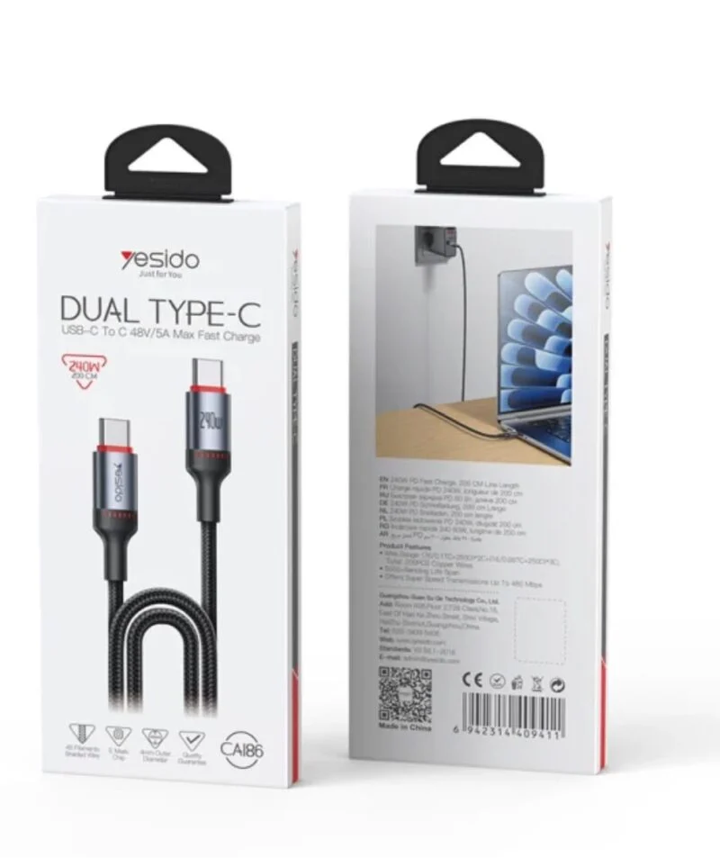Yesido CA186 240W PD Fast Charging Cable (2m)