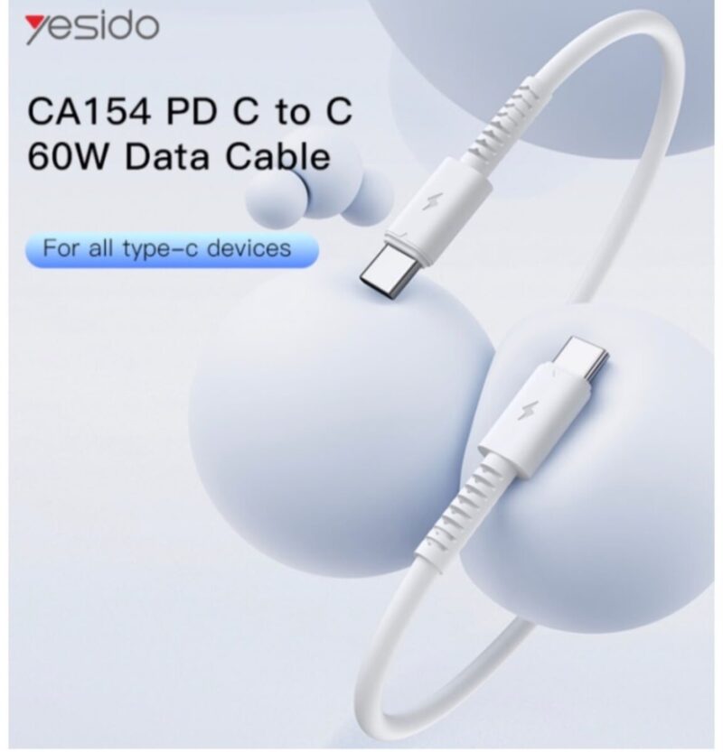 Yesido USB-C to USB-C Fast Charging & Data Cable with Reinforced Strain Relief