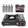 Portable Camping Stove with 4 Gas Bottles
